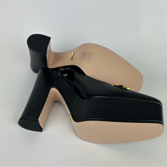 Gucci Horsebit Baby Platform Slingback Black Pumps Heels Size 40 - Picture 9 of 12